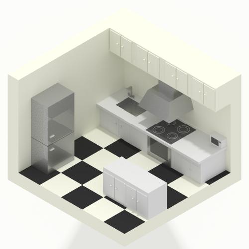 LOW POLY ISOMETRIC KITCHEN preview image